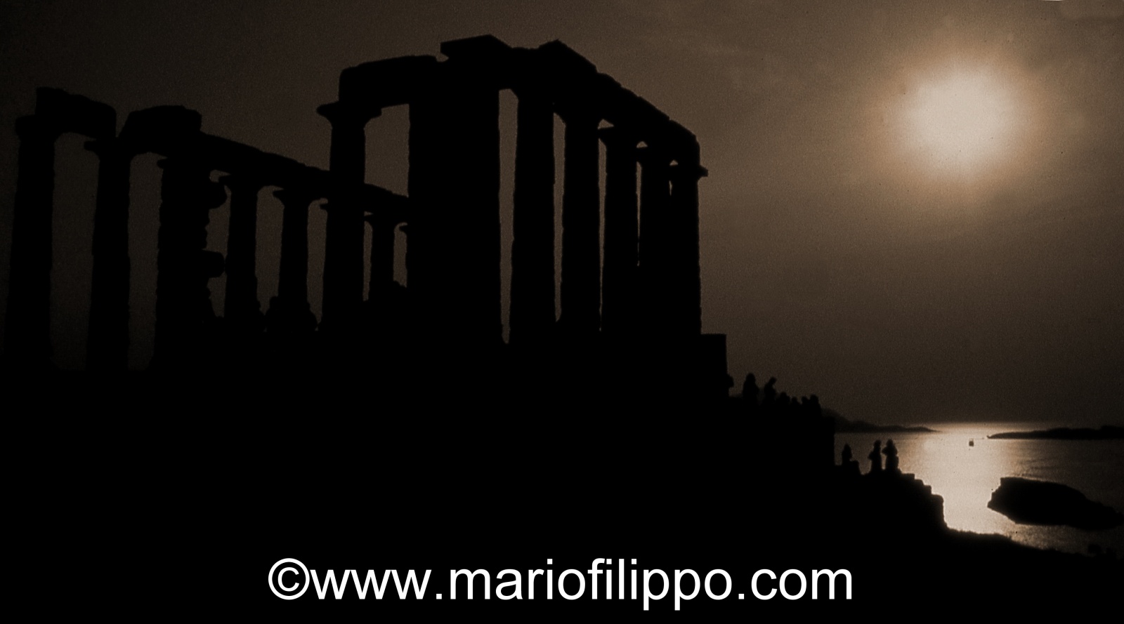 Grecia Capo Sounion - tempio di Poseidone al tramonto